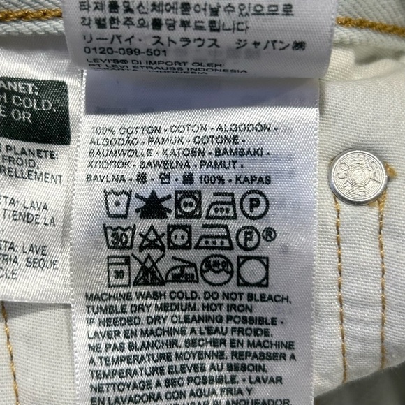 Levi's 501 Original Piece Denim Cropped Jeans Light Wash W27 L26 - Picture 11 of 11